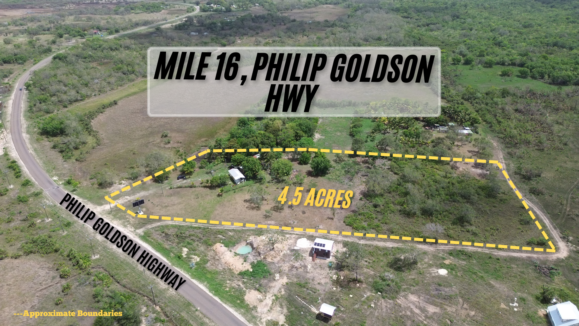 🌴 4.5-Acre Property with House & Fruit Trees – Mile 16, Philip Goldson Highway 🌴
